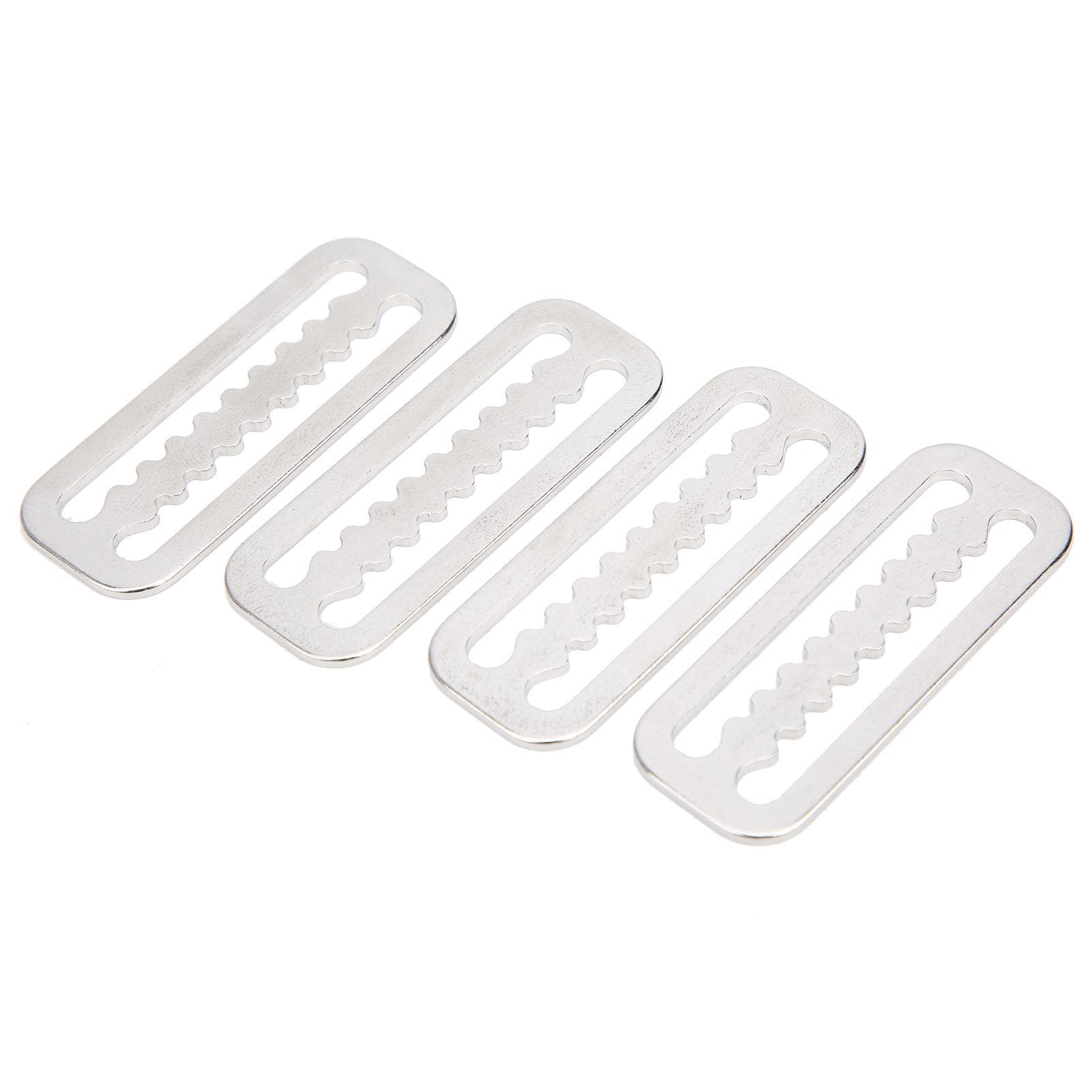 4pcs Weight Belt Retainer 304 Stainless Steel Serrated Slide Keeper for Diving 2in Webbing