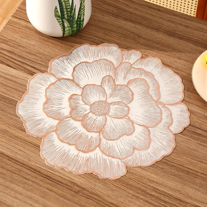 NEW Arrival  Flower Placemat Dining Decorative Heat Resistant Table Pad Coasters Home Party Wedding Christmas rose gold