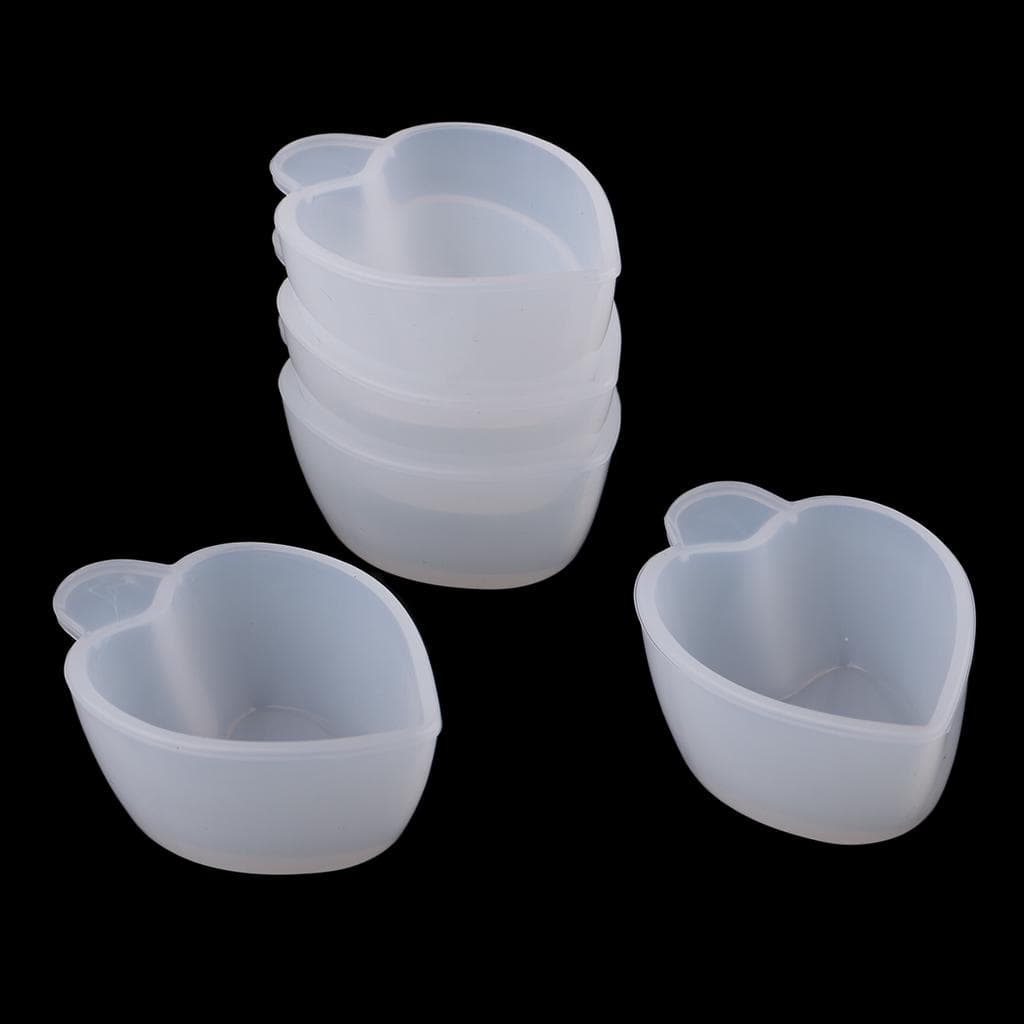 5 Pieces Silicone Measuring Cup DIY Jewelry Crystal Scale Resin Glue Molds 58mm clear