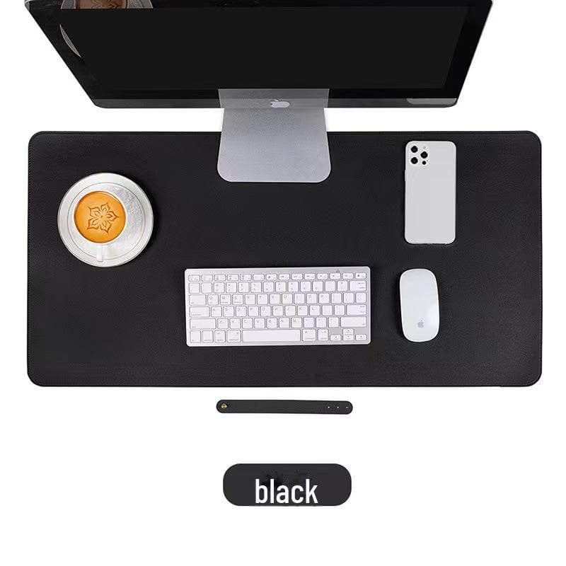 Large Waterproof Leather Desk Mat & Mouse Pad 23cm*19cm. black black