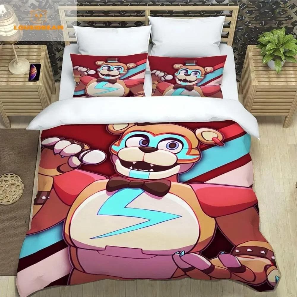 F-Five-Nights At Freddy´s FNAF Bedding Sheet Set King Twin Double Boys Bedding Mircofiber or Polyester Duvet Cover 155x215cm 3pcs