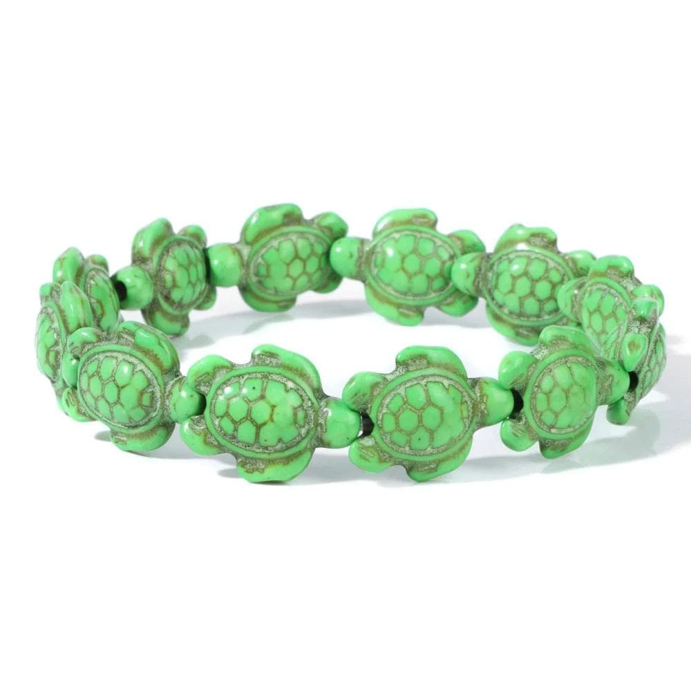 Hot Selling Sea Turtles Beads Bracelet Turquoise Skull Elastic Stretch Bracelet Women Men Friendship Summer Beach Jewelry Gifts
