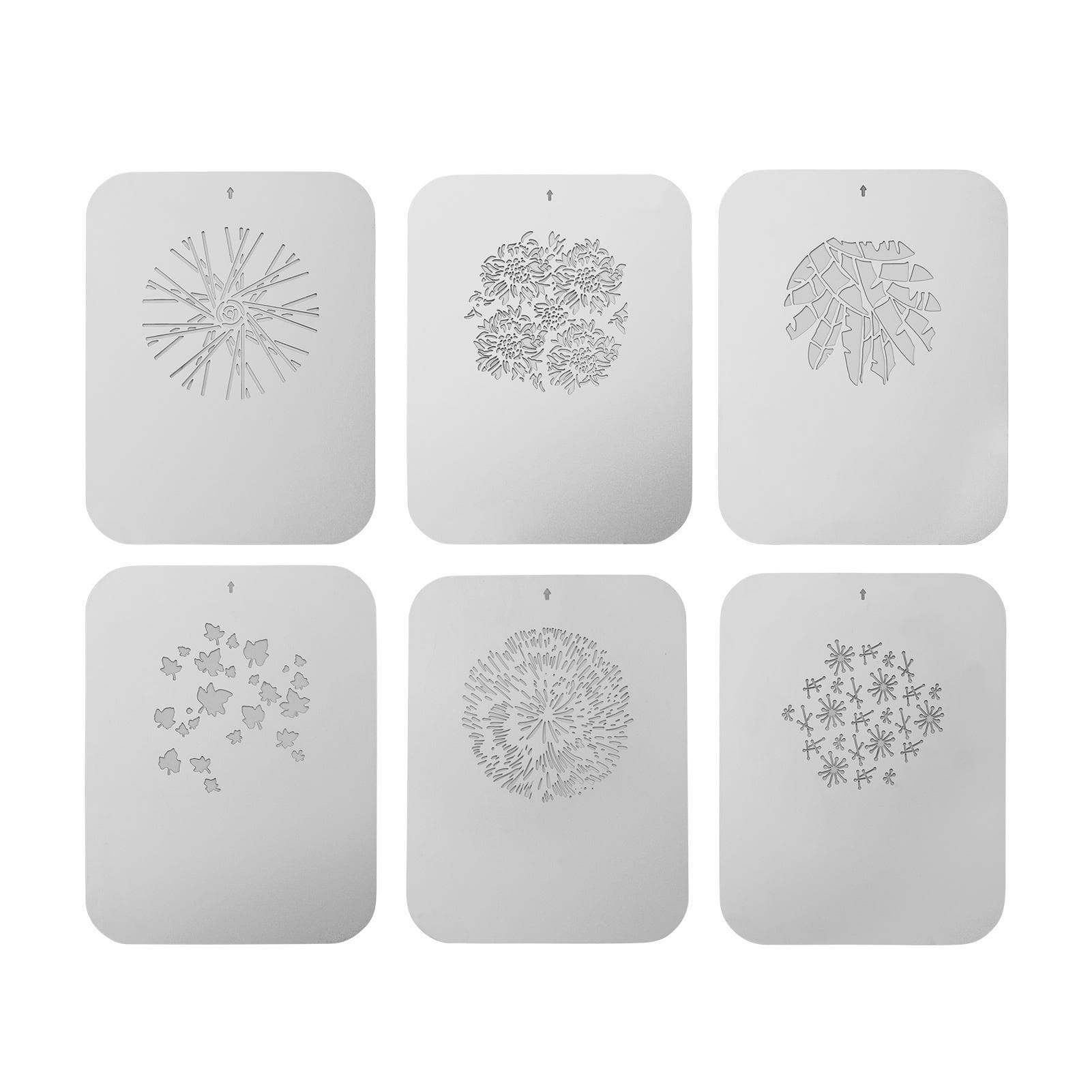 6pcs/set Gobos Graphics Cards Metal Plates with Hollow Patterns for Optical Snoot Conical Focalize Rural Scenery Style