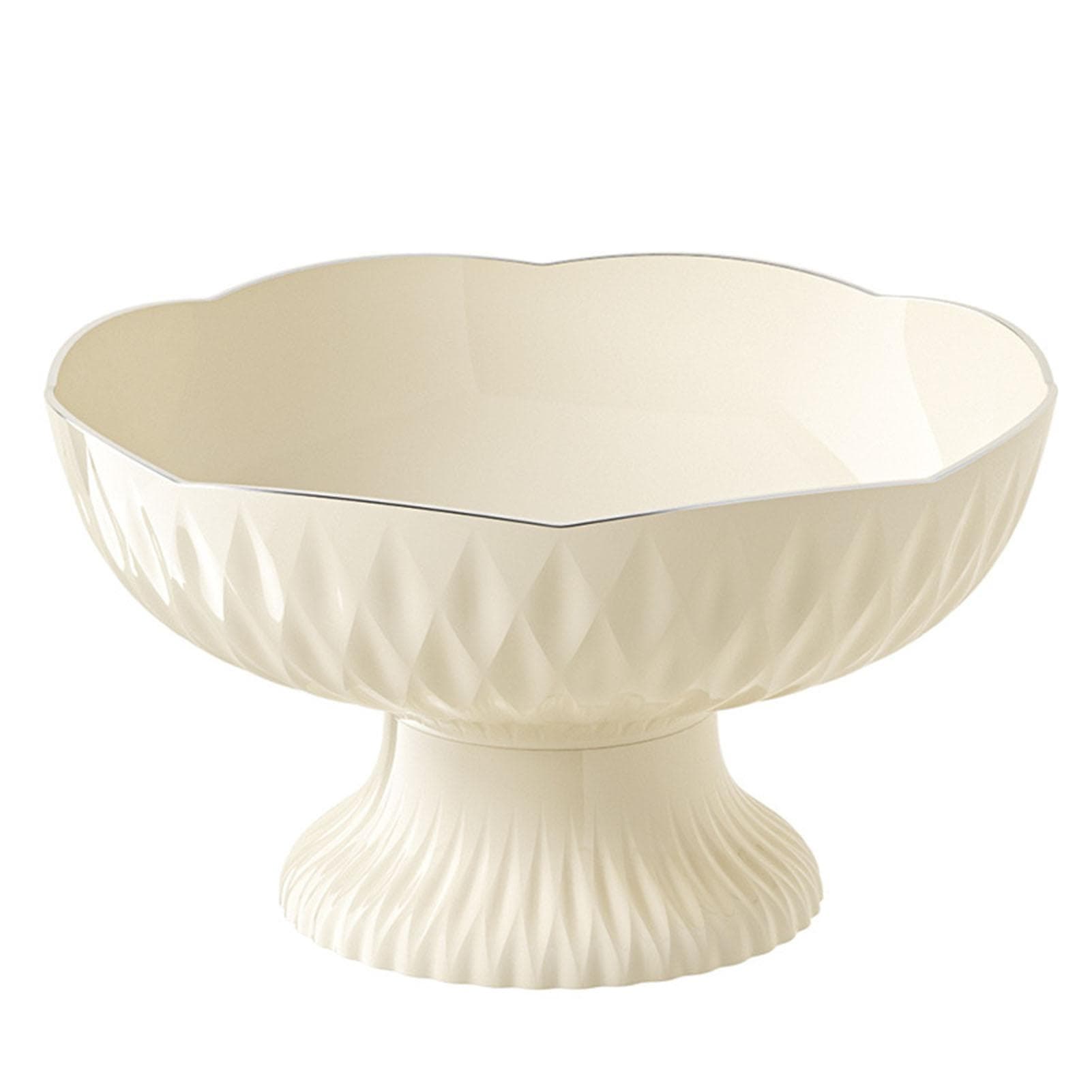 Fruit Bowl Basket Plastic Multifunctional Milk White Color Minimalist and Stylish Kitchen Counter