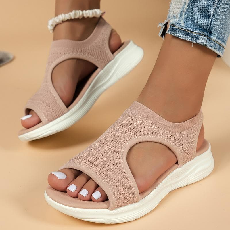 35-45 Plus Size Women's Shoes Summer 2024 Comfort Casual Sport Sandals Women Beach Wedge Sandals Women Platform Sandals Roman Sandals 36 light pink
