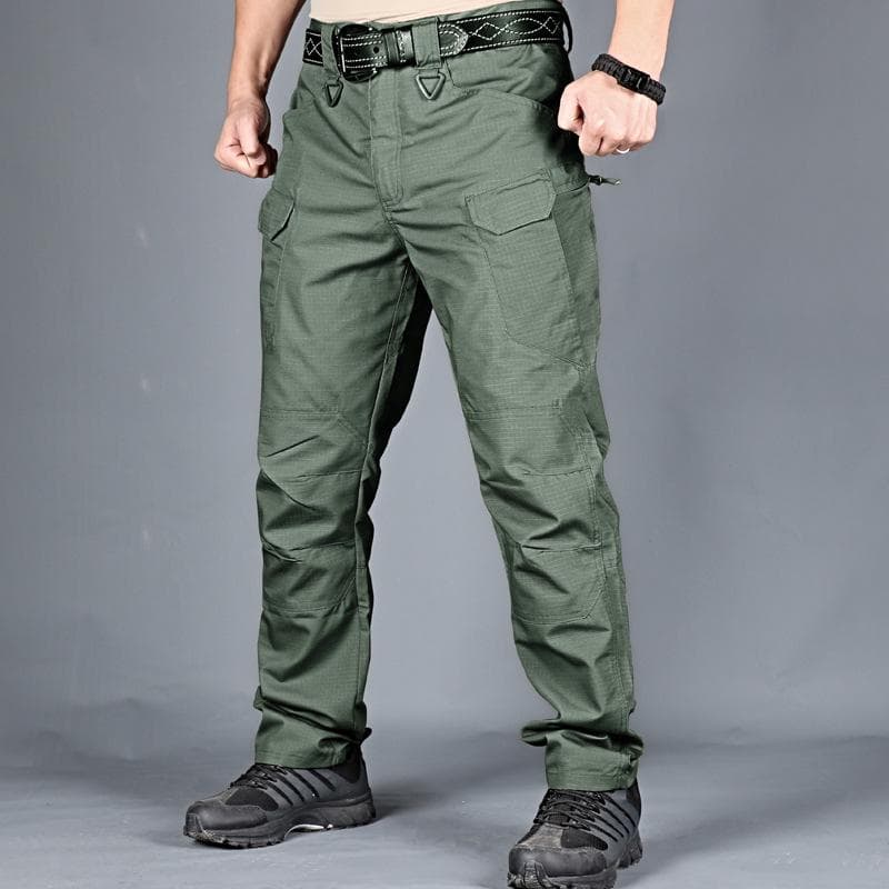 New 6XL Men's Army Pants Waterproof High Quality Tactical Pants Users Outside Hiking Sports Pants Multi-pocket Cargo Pants Work Pants Athletic Pants SIZE L army green