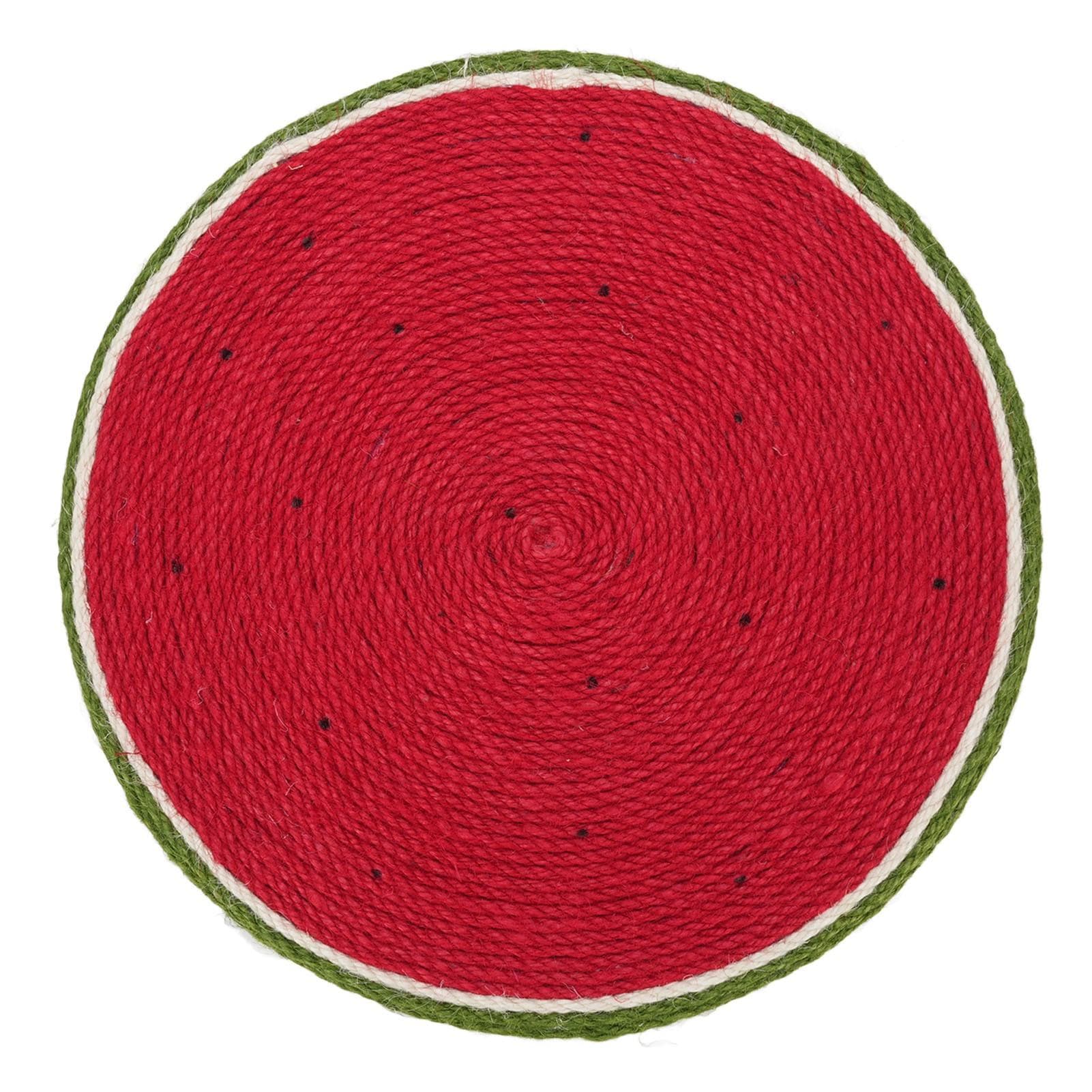 Wall Mounted Cat Scratcher Pad with Suction Cup Watermelon Shaped Cute Cat Scratching Board Mat for