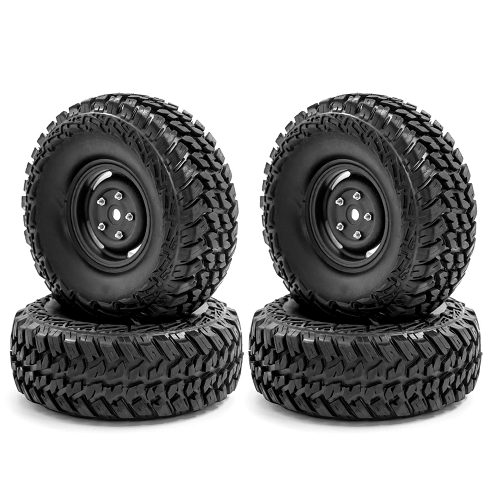 Car Tires with Wheel Rims Replacement for 1/10 Traxxas TRX4 Axial SCX10 90046 90047 CC10 RC Car type 4 black