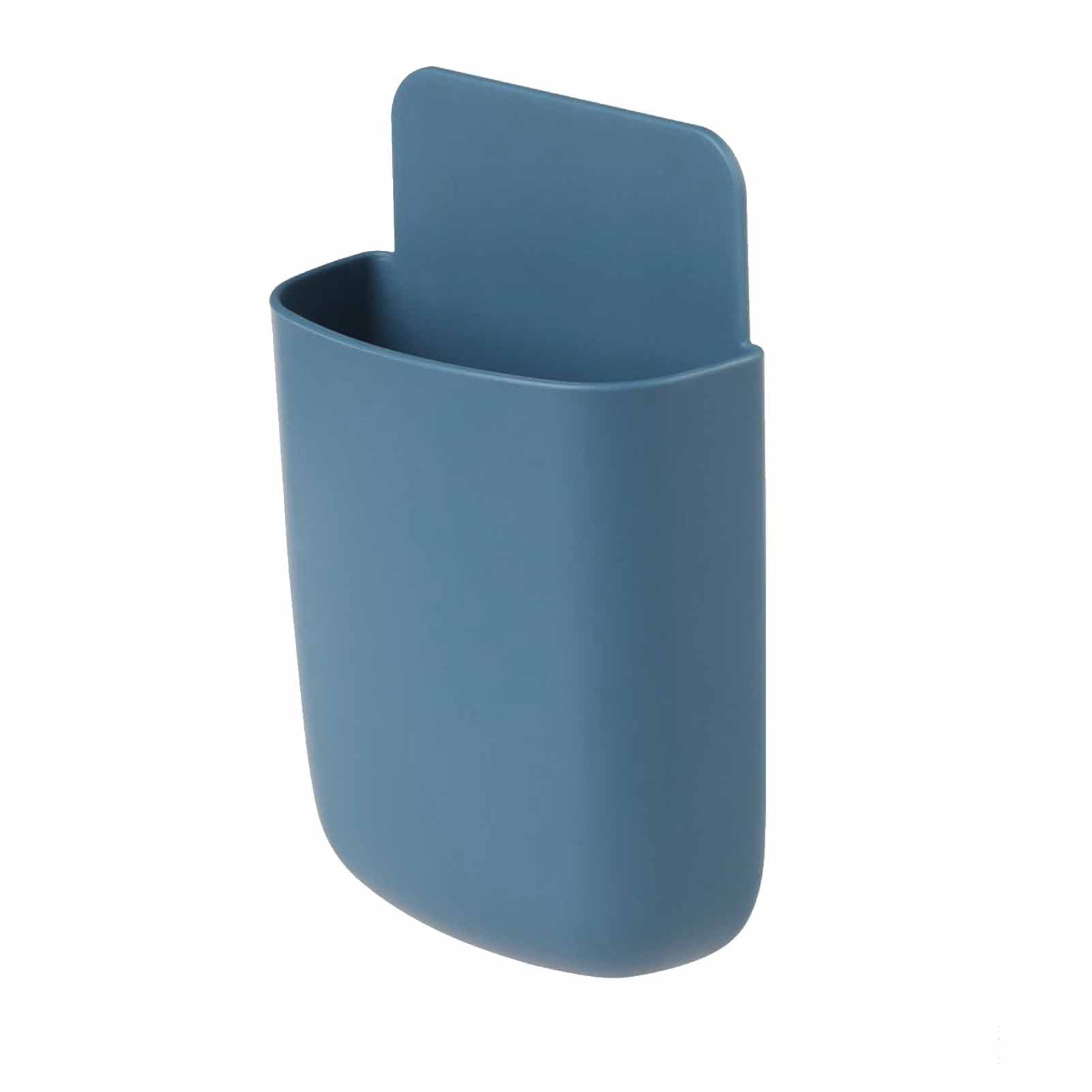 Remote Control Storage Box Multifunctional Stylish Sturdy Wall Mount Phone Holder for Living Room navy blue