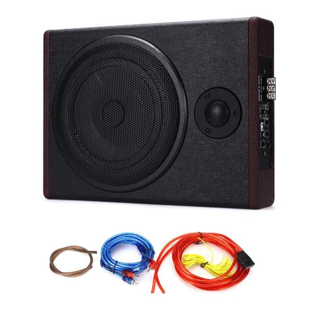 8 Inch Car Stereo Ultrathin Subwoofer High Power Amplified Subwoofer System with High Pitches 600W black