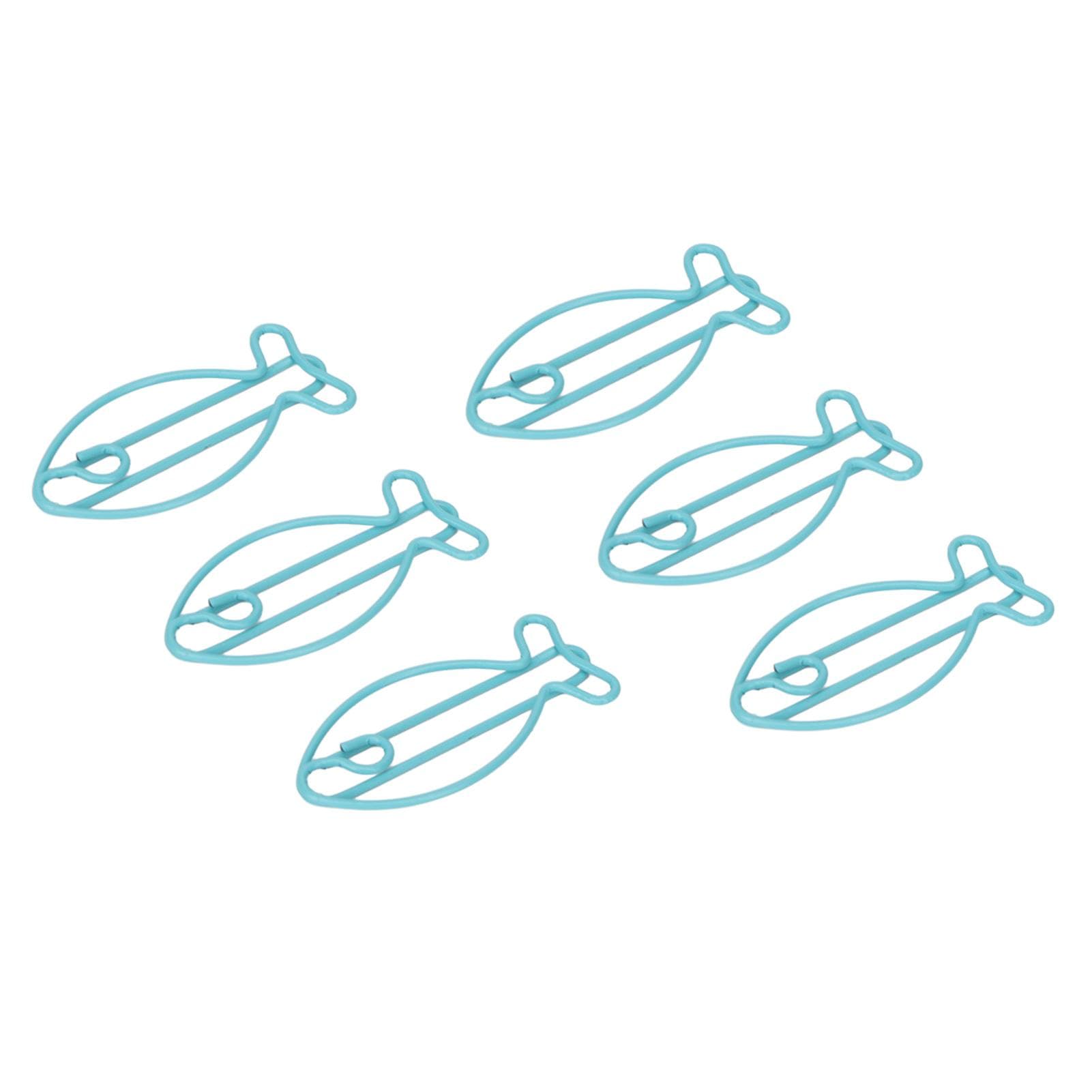 100pcs Shaped Paper Clips Fish Shape Metal Portable Office Clips for File Classification Document