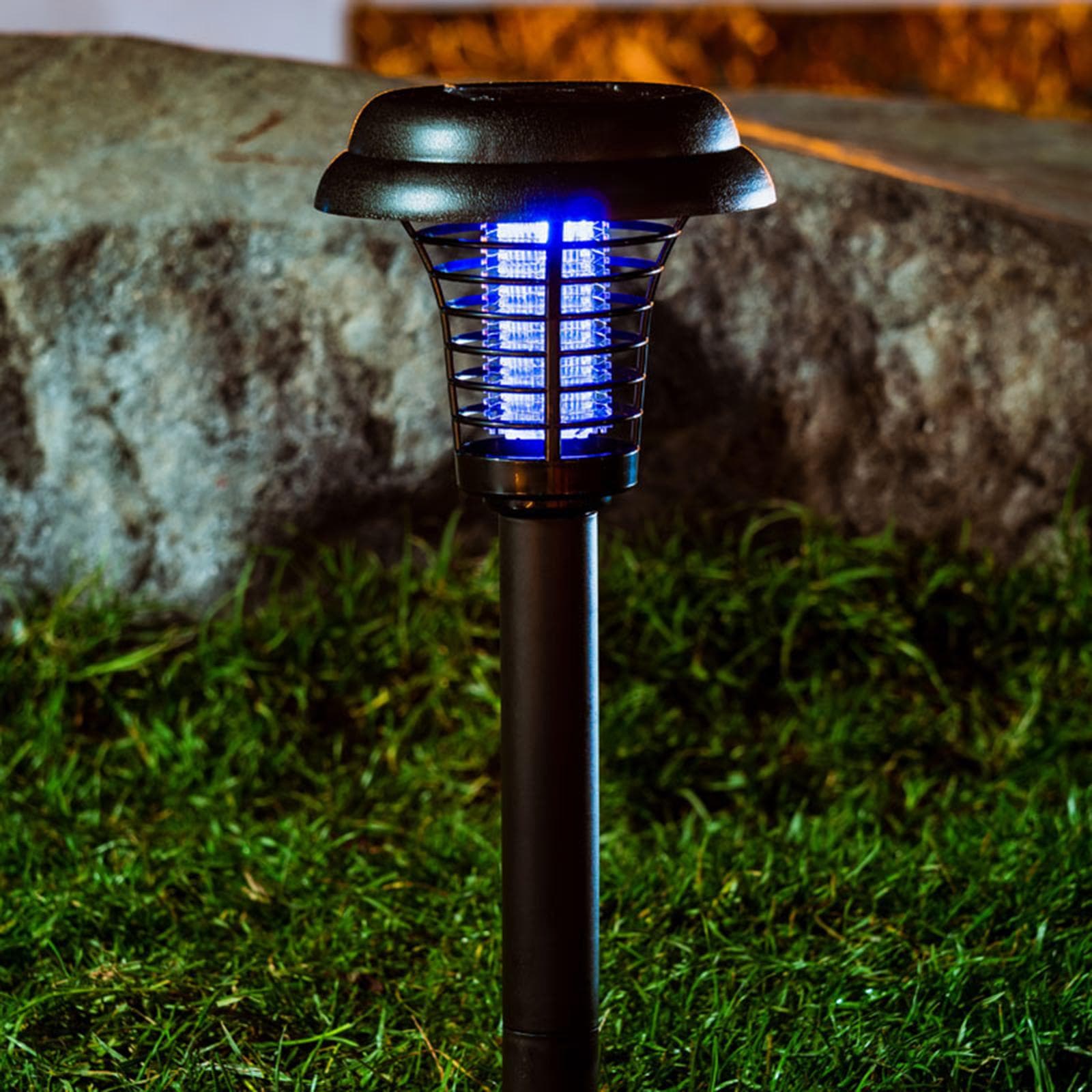 Solar Mosquito Killing Lamp Lawn Lamp Bug Zapper Outdoor Insect Fly Zapper Electric Shock Mosquito 1 black