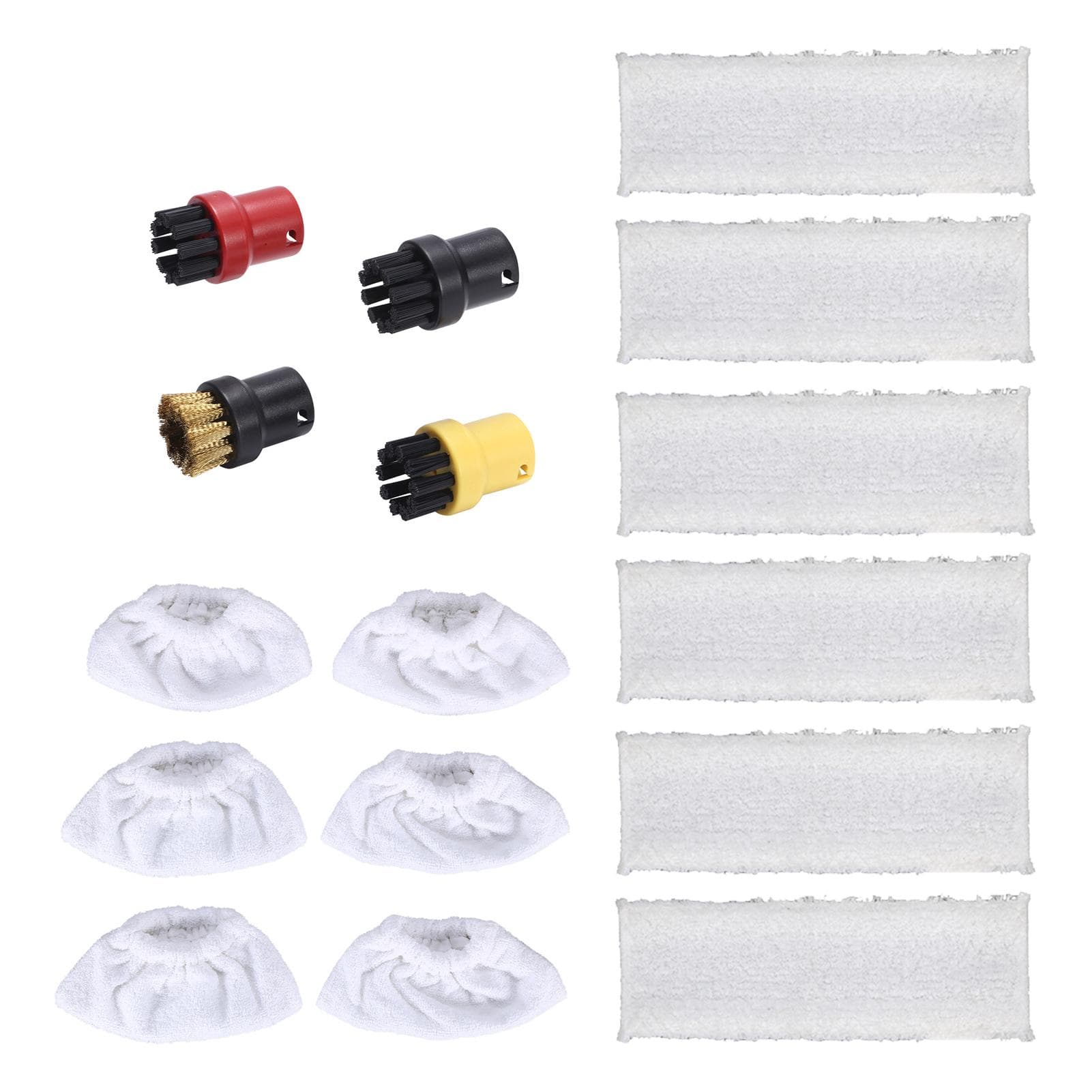 Steam Cleaner Round Brush Microfiber Cloth Pad for Hand & Floor Nozzle Kit Replacement for Karcher