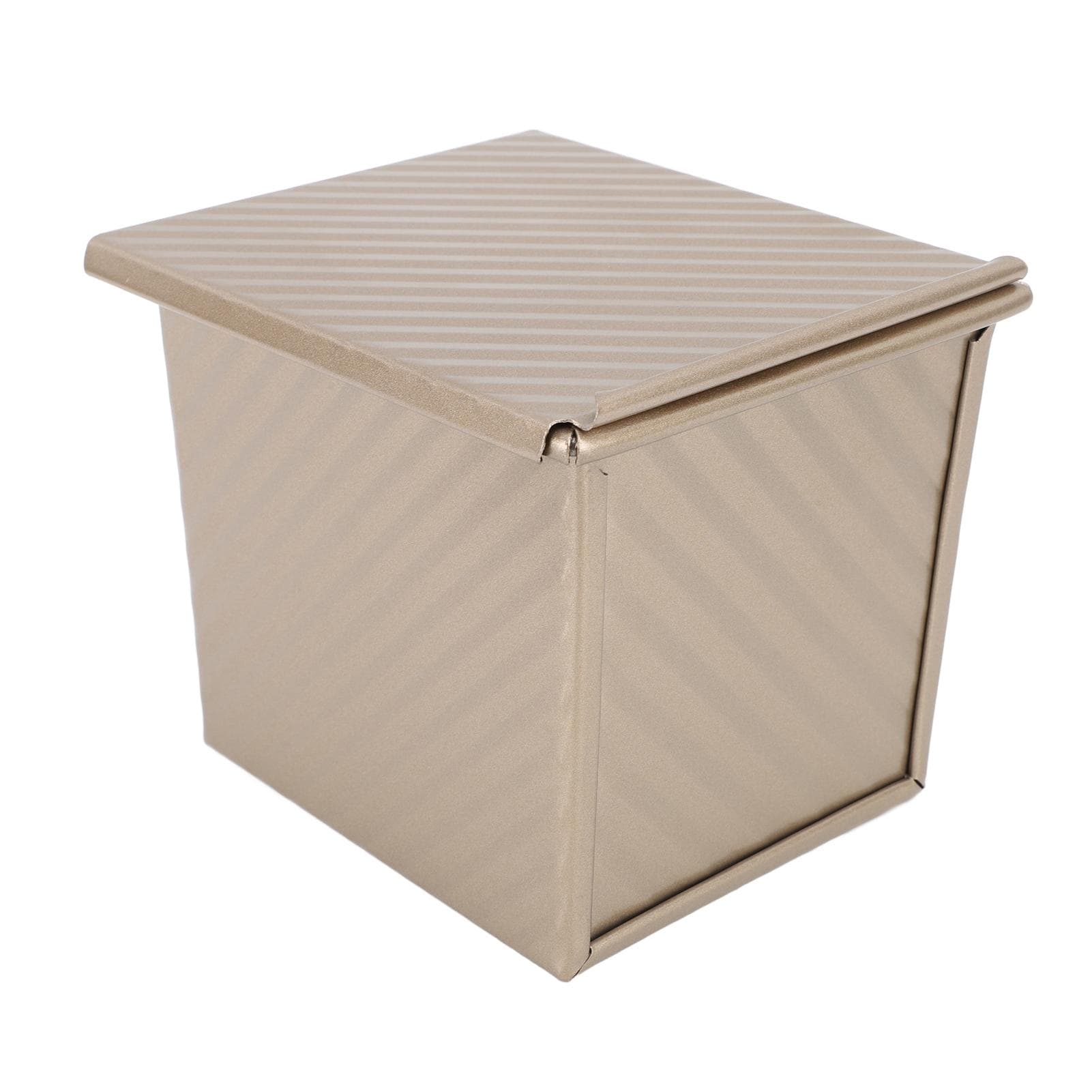 Corrugated Loaf Pan Stick Prevention Carbon Steel Small Bread Mold with Lid for Kitchen Golden