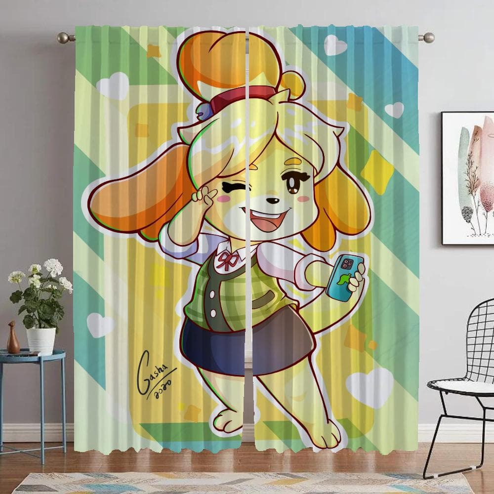 Partition Animal Crossing Curtains Child Room Curtains for Bedroom Shades Halloween Decoration Blackout Curtain for Room 2 Panel W50xH70cmx2pcs-CL