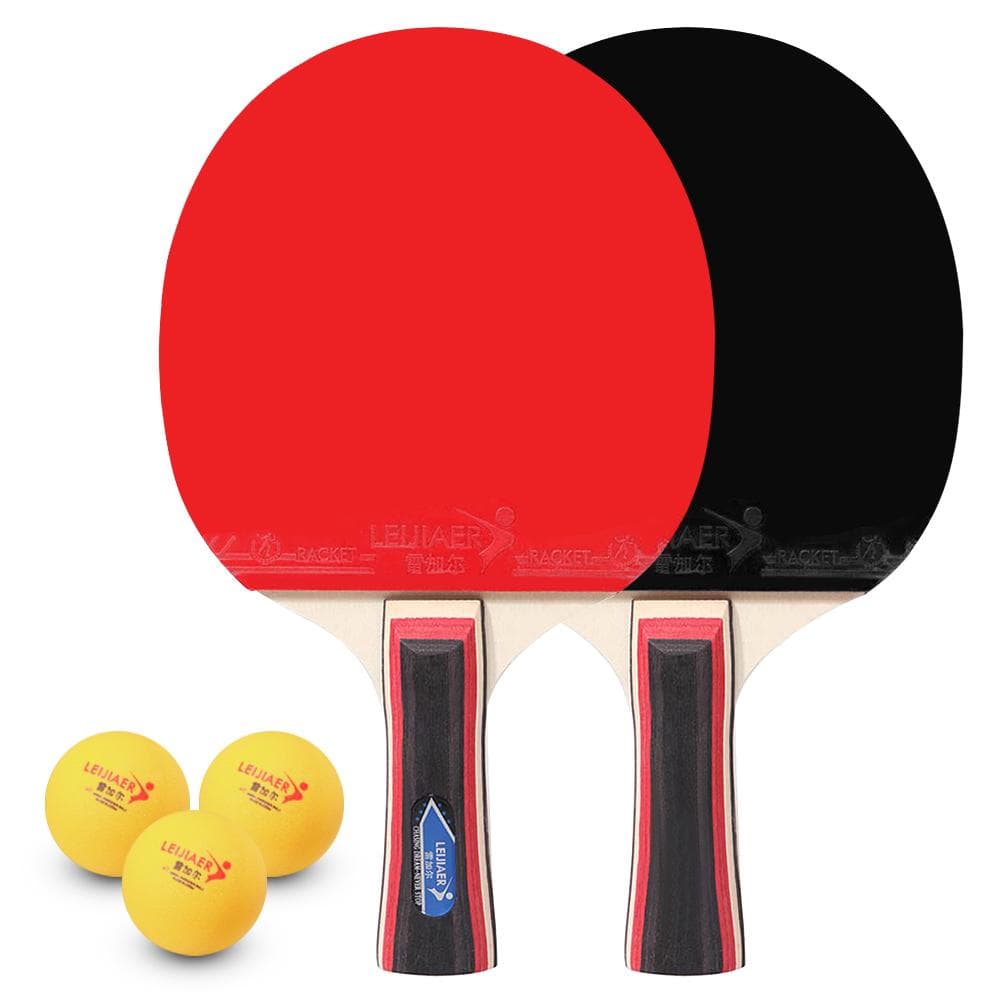 Set da 2 giocatori di ping-pong 2 racchette da ping-pong con 3 palline da Long Handle