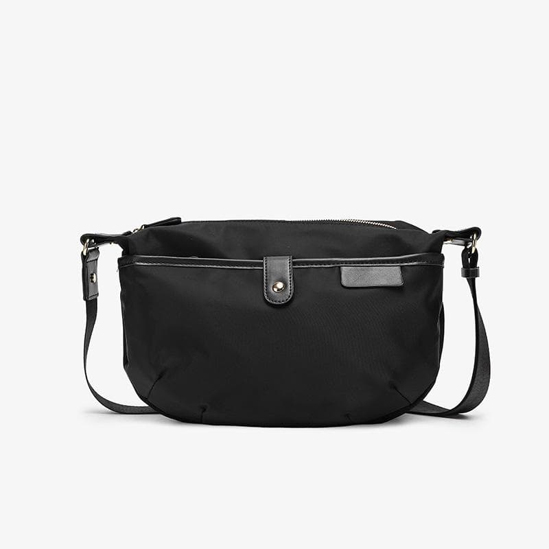 Solid Color Bag Female Nylon with Leather Trend Everything Stylish Commuter Casual Texture Single Shoulder Crossbody Bag