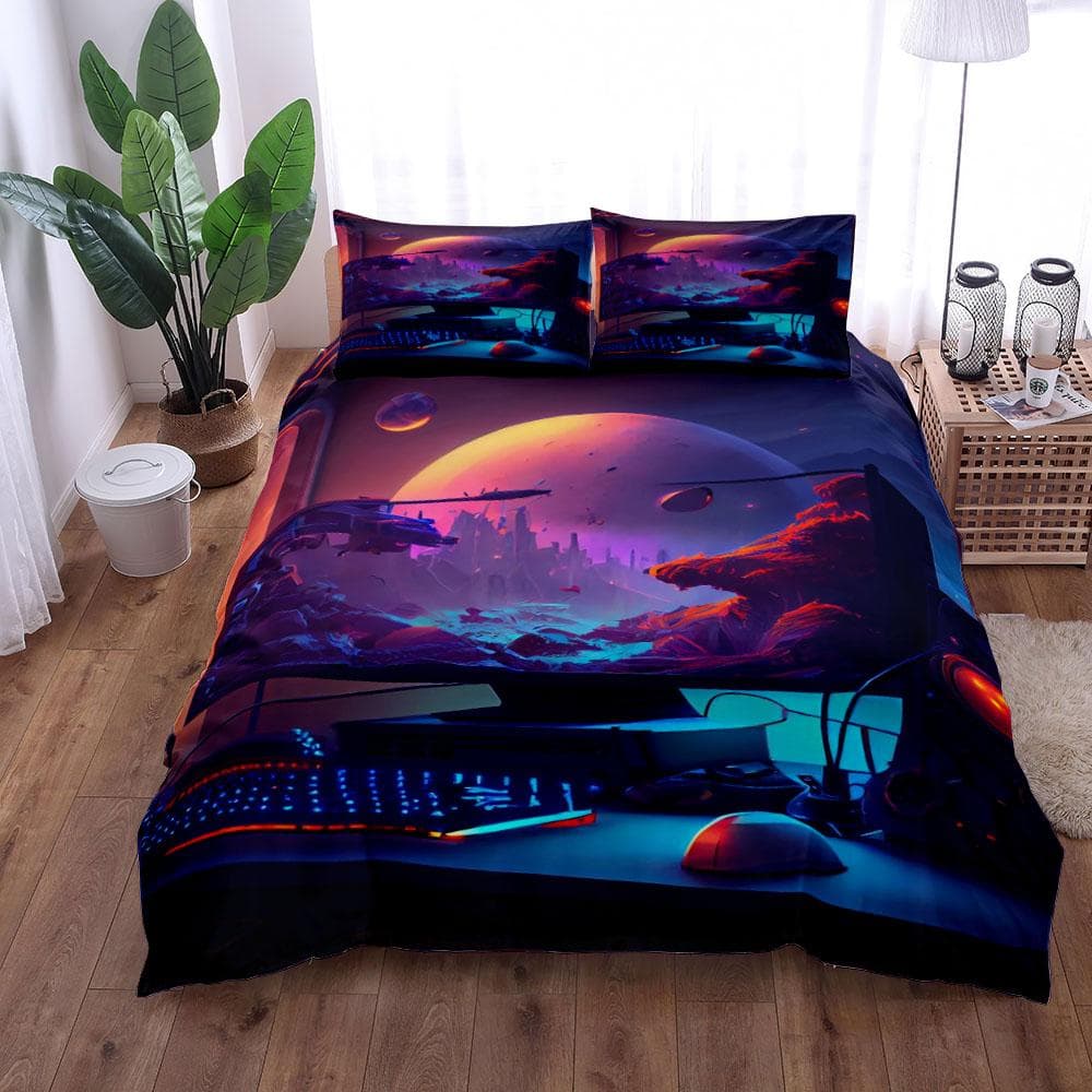 Immersive Game Duvet Cover Set EU Single Double King US Twin Full Queen Size Bed Linen Set EU single(135x200cm)
