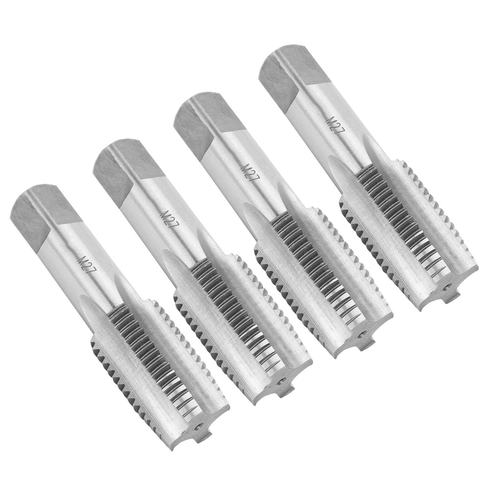 4Pcs M27 Hand Tap Alloy Tool Steel Straight Flute Metric Screw Thread Tapping for Drilling