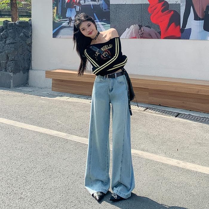 Tennis Jeans for Women with High Waist Loose Slim Wide-leg Pants for Women with Spring and Summer Drooping High Waist Slim Floor Pants XL