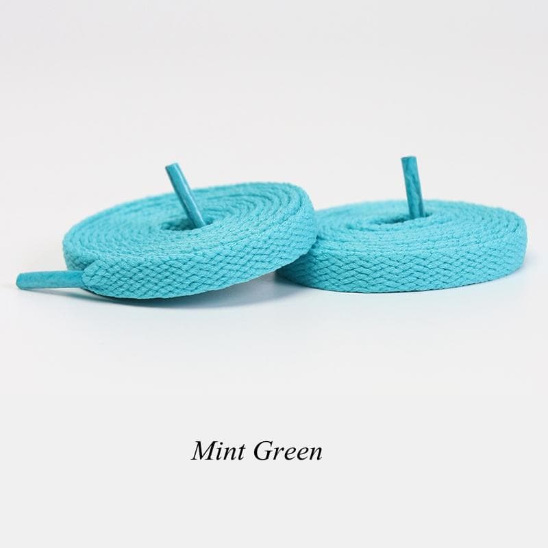 1 Pair Flat Shoelaces Classic Shoe Laces Fit Fashion Solid Sports Shoelace Casual Unisex Shoe Strings Shoe Accessories 100cm mint green