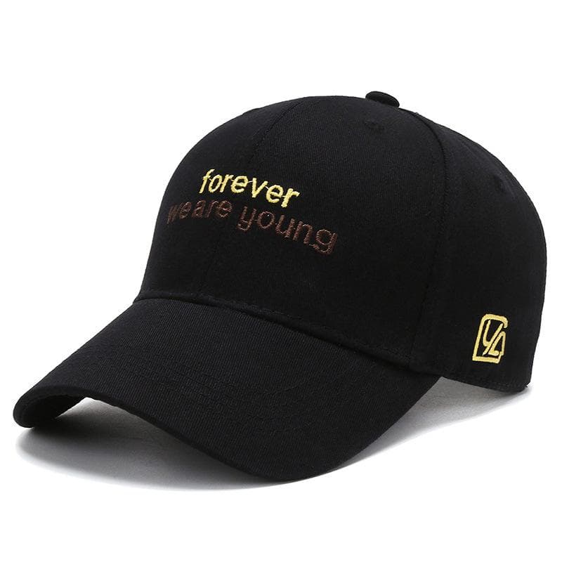 Baseball cap female summer ins tide brand hat sun hat male tide summer sun hat outdoor pink fashion cap Adjustable black