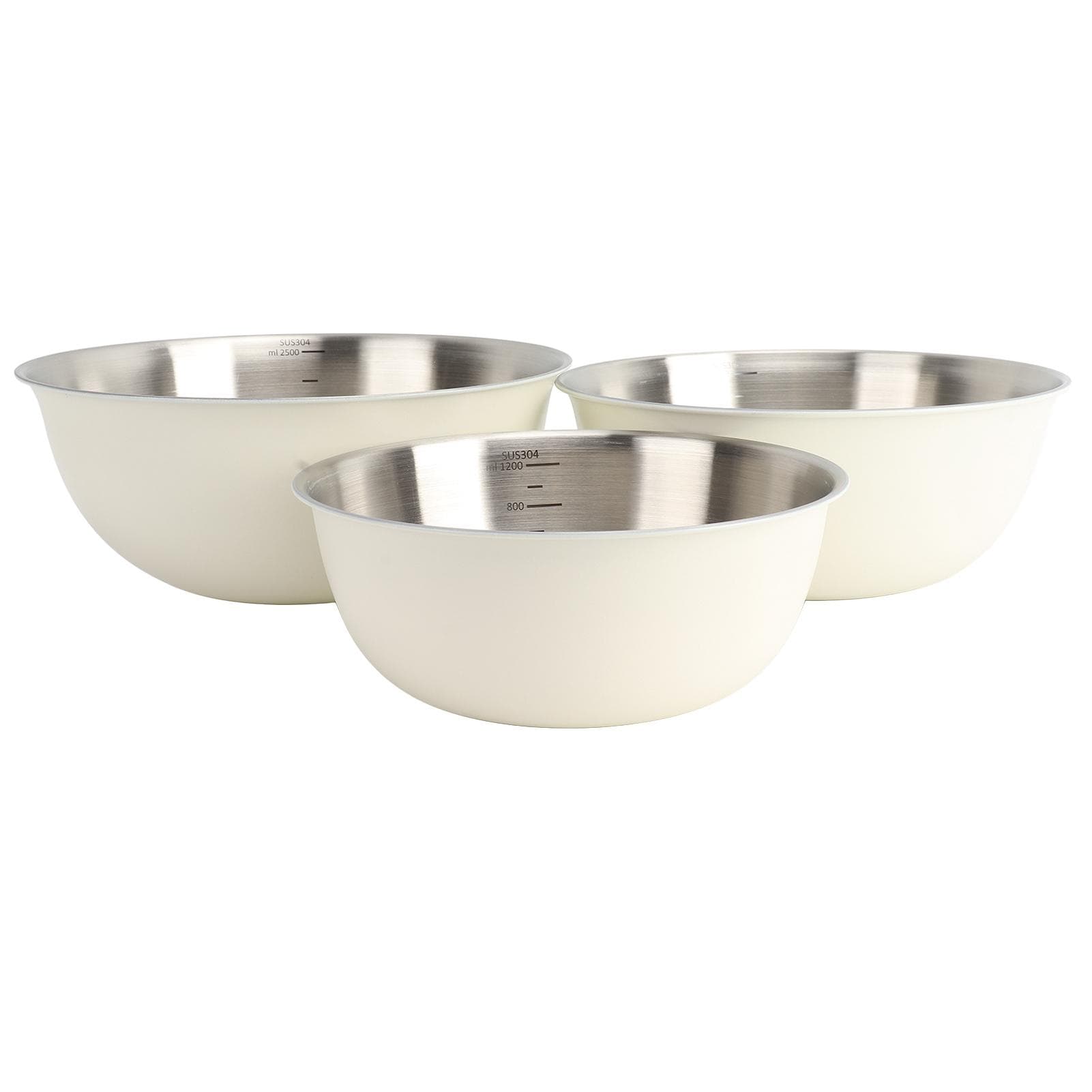 3 PCS 304 Stainless Steel Mixing Bowl Home Kitchen Salad Basin Baking Knead Dough Egg Bowl with L(for 6.5-9kg)