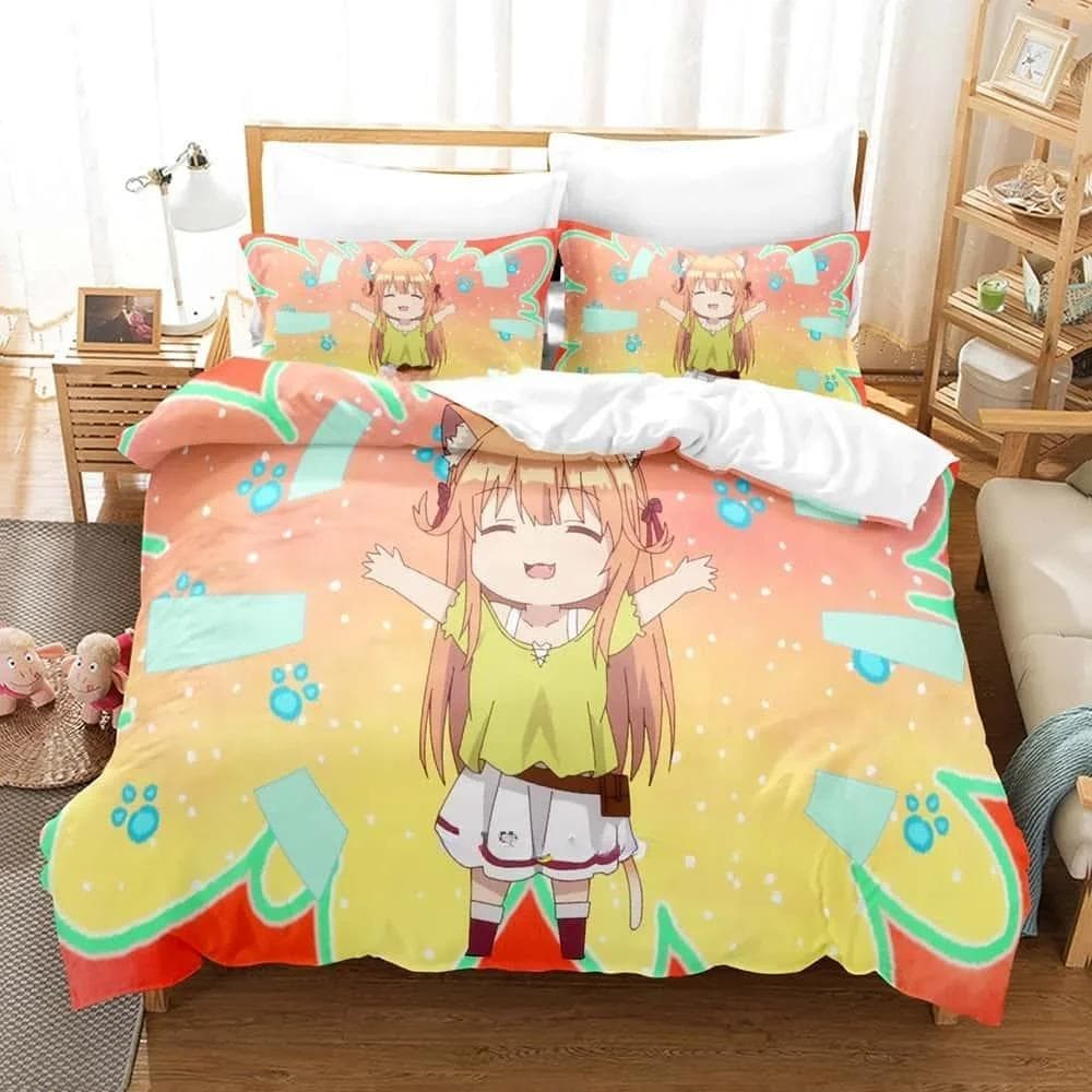 New 3D Anime Bed Sheet Set Beast Tamer Bedding Set Single Twin Full Queen King Size Bed Set Adult Kid Bedroom Duvet cover Sets 70x133cm 2pcs