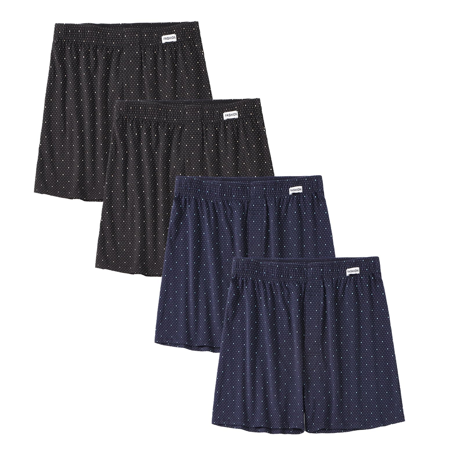 Kaiyas Men's Aloe-Blend Boxer Briefs, Breathable, Quick-Drying, Stretchy, Front-Opening, Skin-Friendly, All-Season, Stylish Set, M-3XL (L, 4-Pack - 04