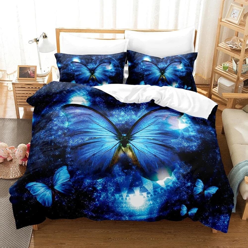 Magic Butterfly Pattern Duvet Cover with Pillow Cover Bedding Set Single Double Twin Full Queen King Size Home Bed Cover Set 70x133cm 2pcs