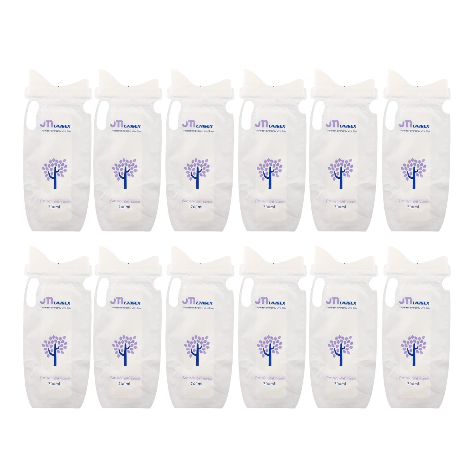 12pcs 700ML Disposable Urine Bags Portable Effective Sealing Folding Unisex Urine Bag