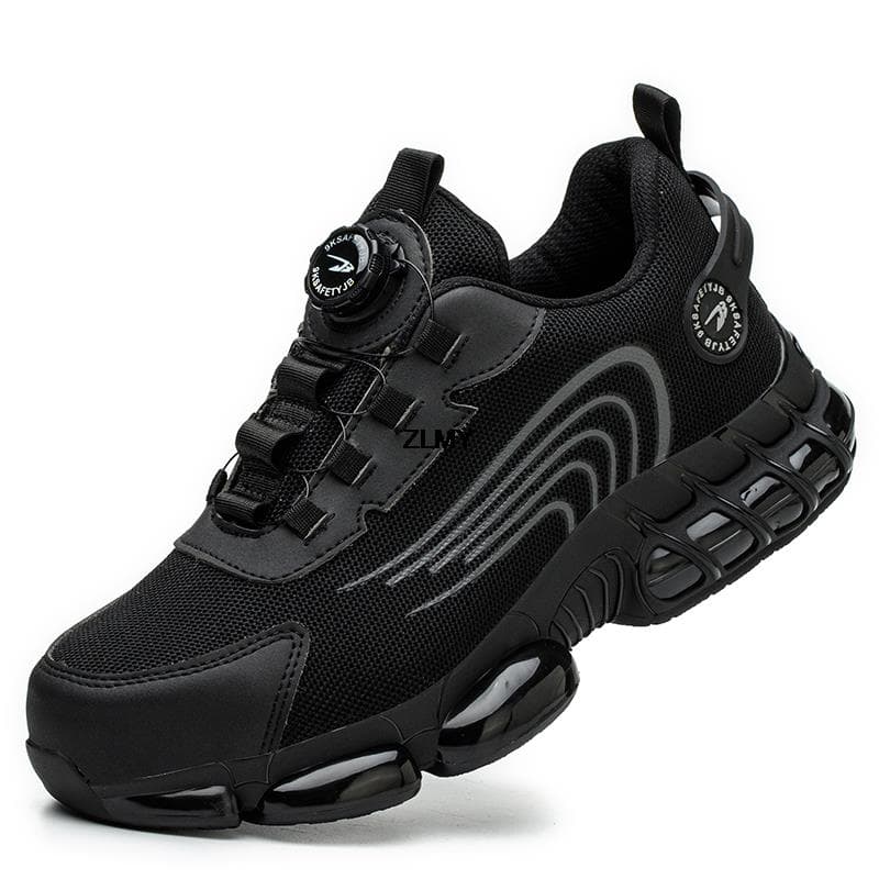 Fashion ZLMY Rotating Button Safety Shoes Men Steel Toe Sneaker Air Cushion Work Shoes Man Puncture Proof Work Safety Boots Protective 40