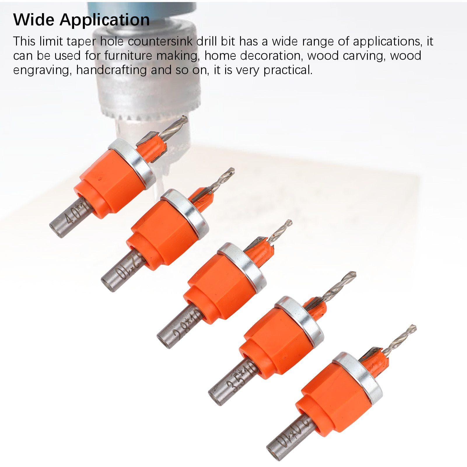 Limit Countersink Drill Bit Cemented Carbide Accurate Screw Tapered Countersink Drill Bit for