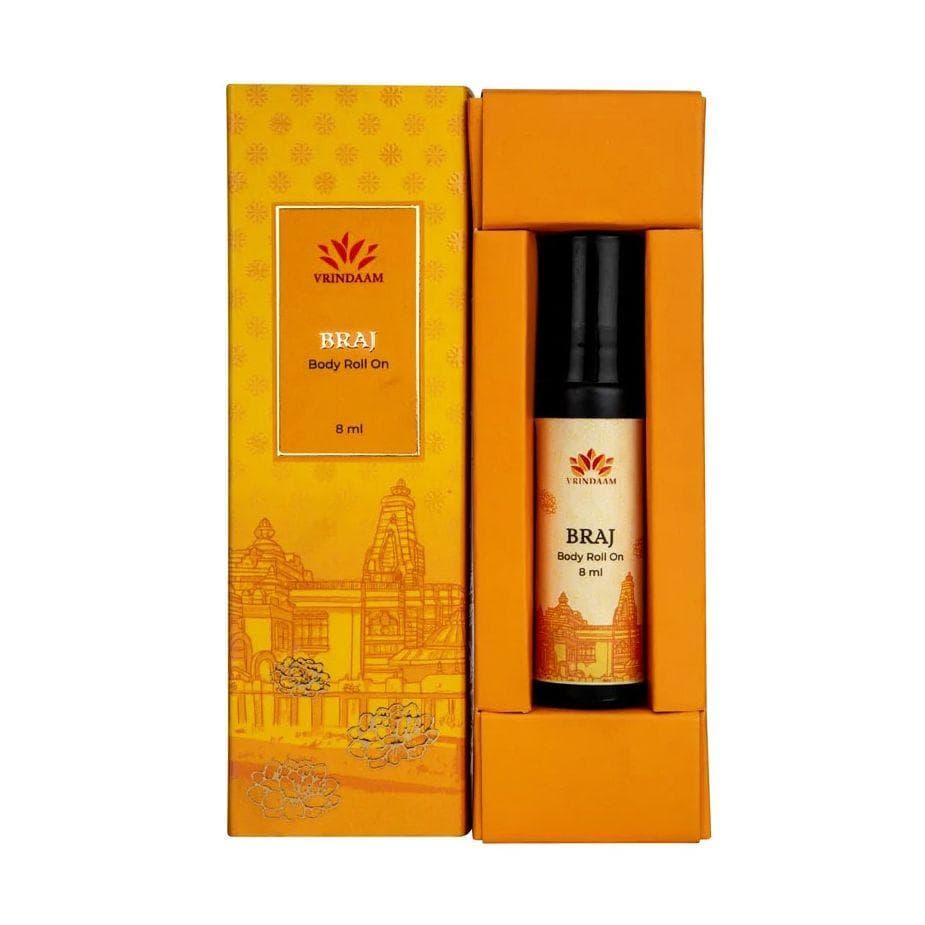 Oil Roller Braj (8 ml), Braj Aromatic Oil Roller Bottle, Vrindaam 10.5875
