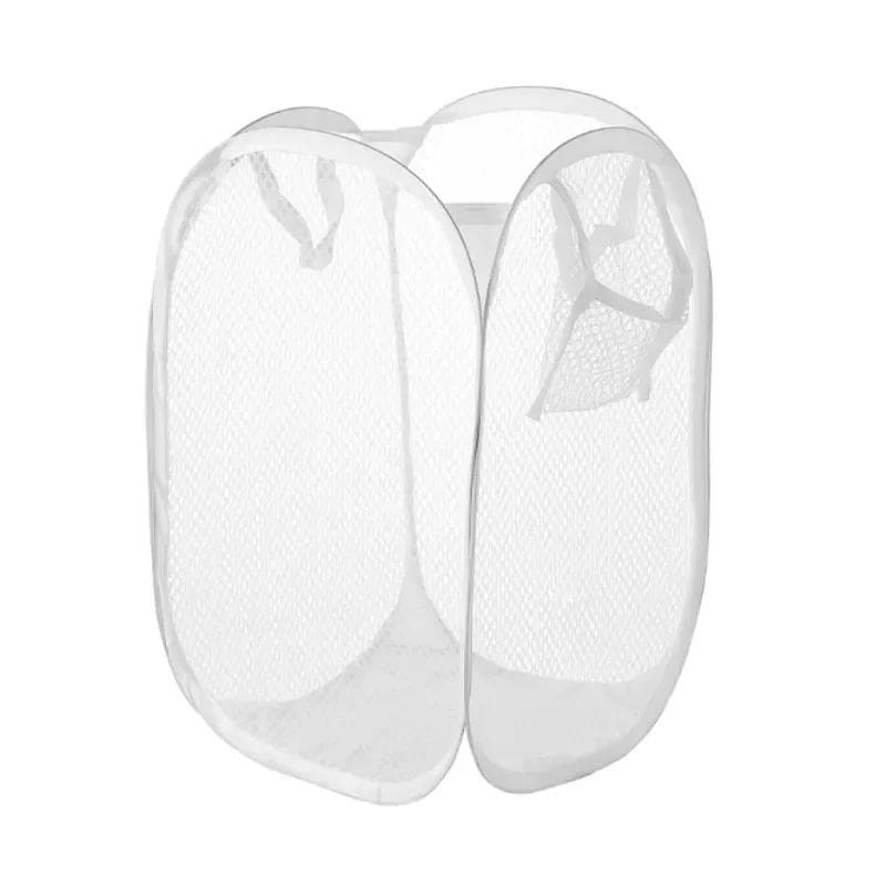 Mesh Foldable Dirty Clothes Basket Monochrome Minimalist Dirty Clothes Basket Household Bathroom Laundry Basket white