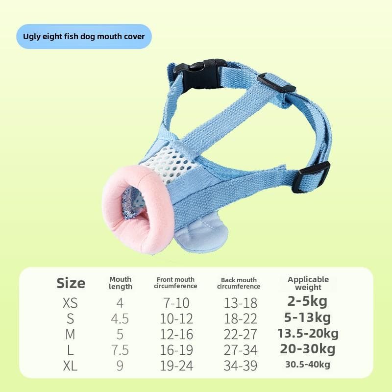 Small and Medium Dogs Teddy Grid Breathable Ugly Octopus Dog Mouth Cover Adjustable Anti-break Free Pet Anti-bite Anti-bark XS