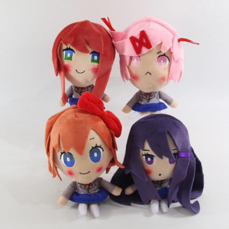 20cm Doki Doki Heartbeat Literature Club Plush Doll Kawaii Cartoon Anime Sayori Plush Toy Cute Yuri Natsuki Monika Decor Gifts black olive
