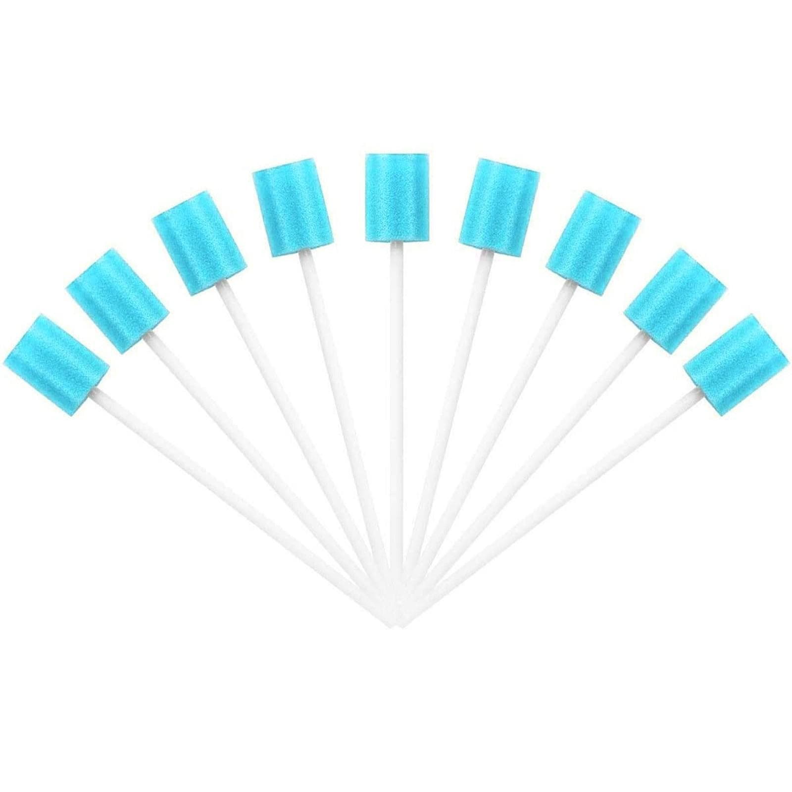 Pack Of 100 Disposable Oral Care Sticks With Blue Sponge Tip Oral Care