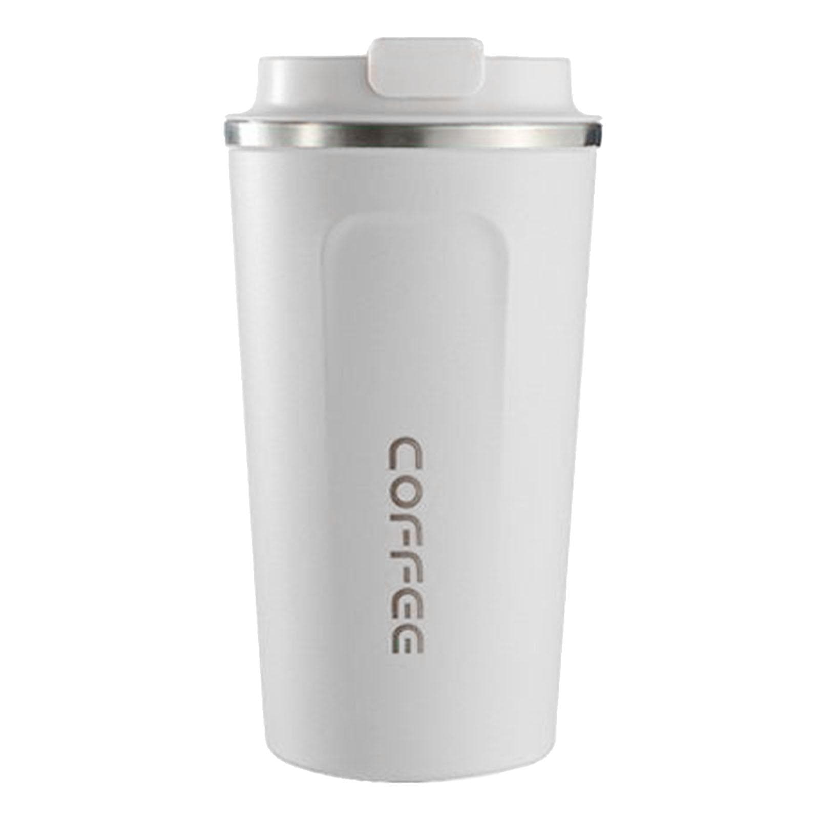 Smart Temperature Display Coffee Cup Portable 304 Stainless Steel Insulation Cup Simple Style Pure 380ml white
