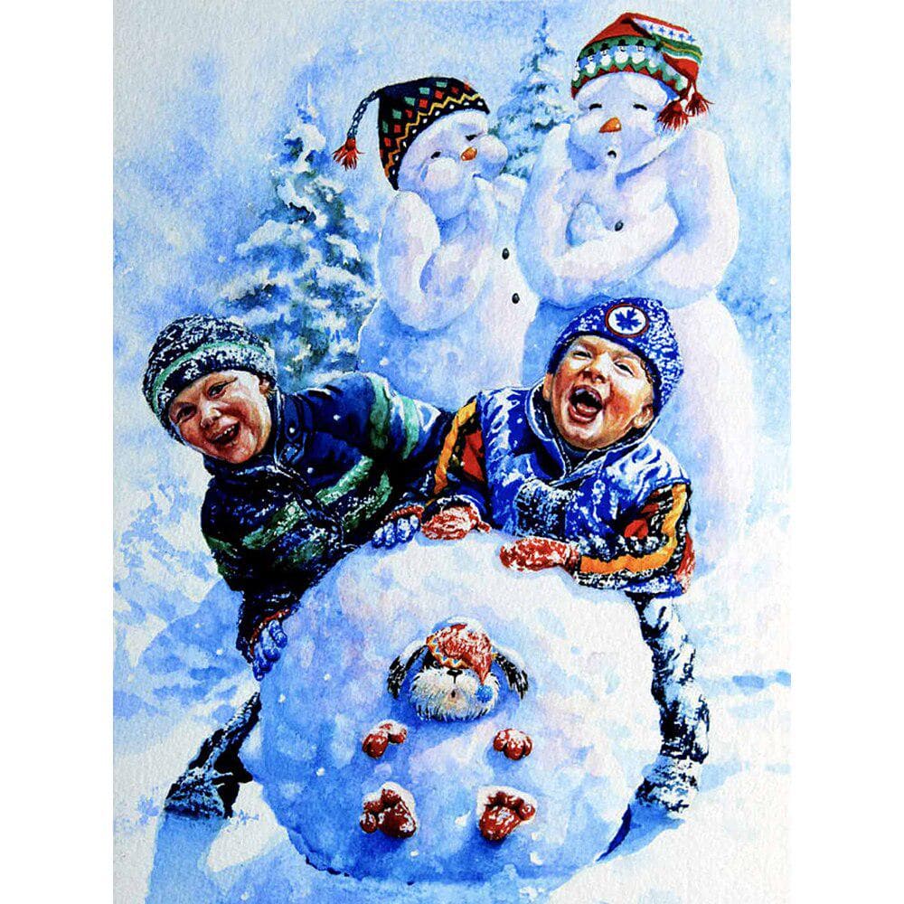 Diamond Painting Portrait Snowman Full Drill Diamond Embroidery Winter Cartoon Crystal Diamond Art 20X30CM