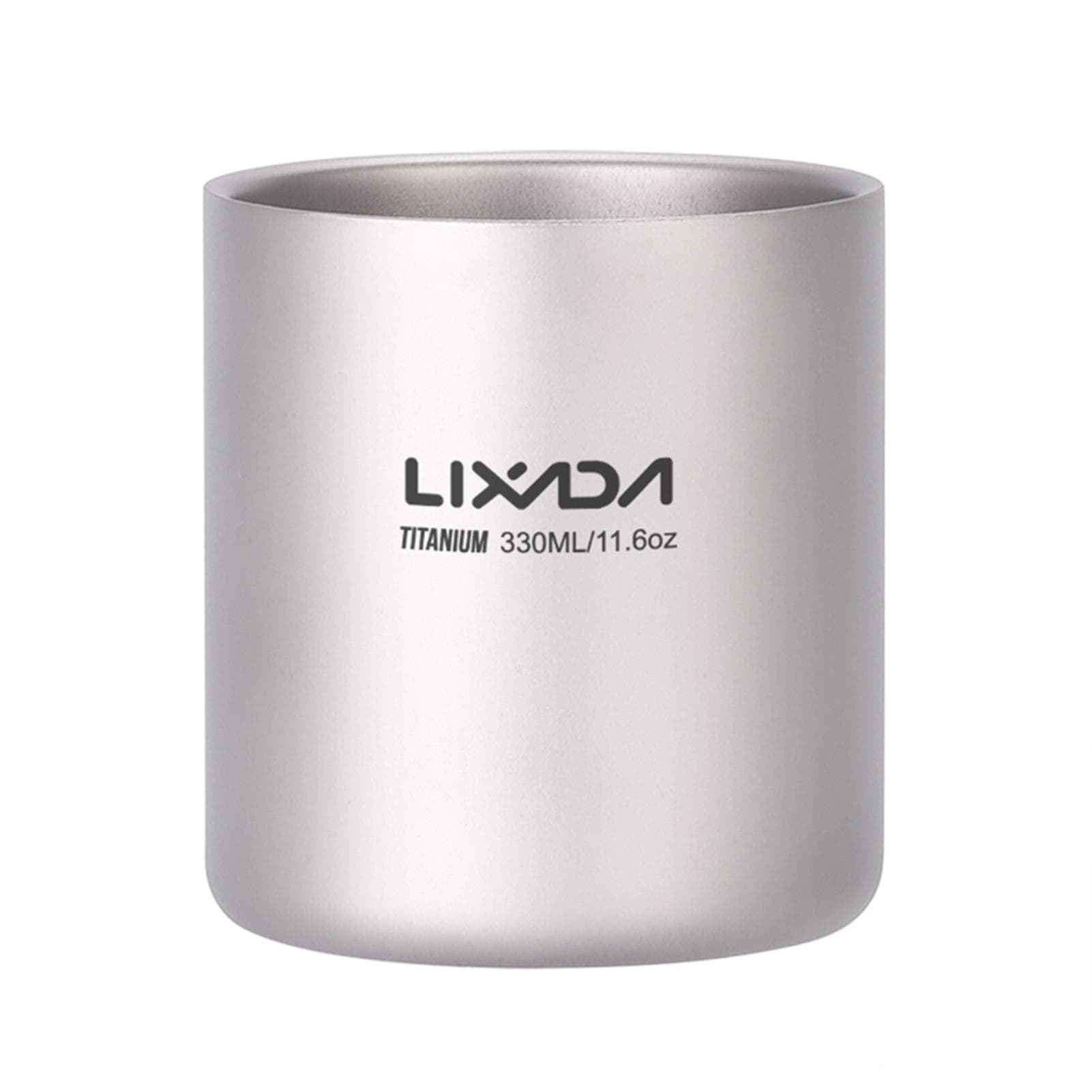 Lixada 330ml Double Wall Titanium Water Cup Coffee Tea Mug for Home Outdoor Camping Hiking No handles