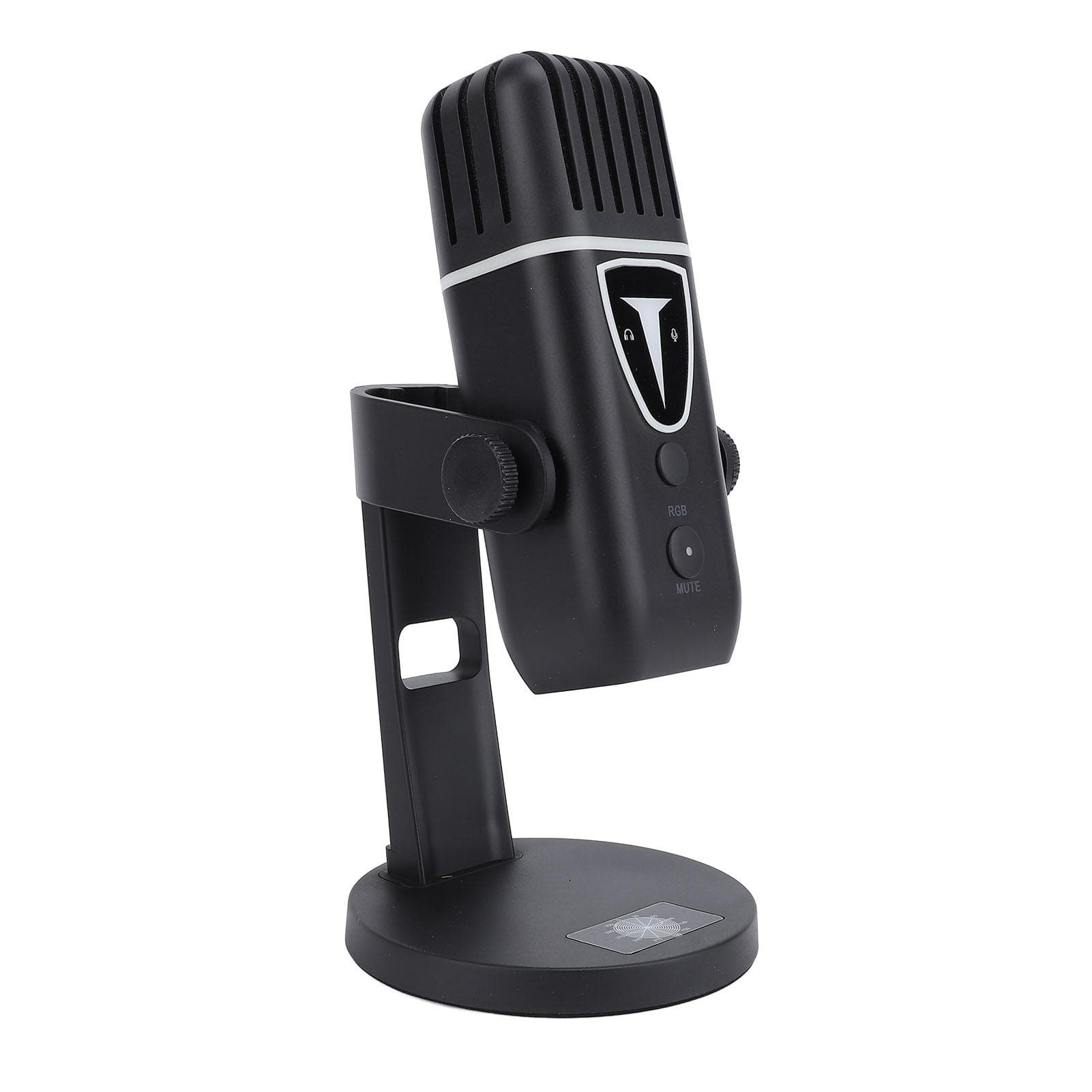 Gaming Microphone USB Computer Condenser Mic with Quick Mute Ambience Light Stand Rotate Gain Key