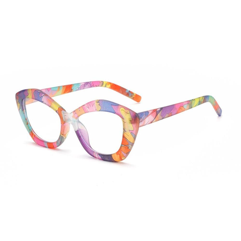 New Irregular Geometric Colorful Plano Lenses Glasses Anti Blue Light Cosmetic Glasses for Women Unique Design