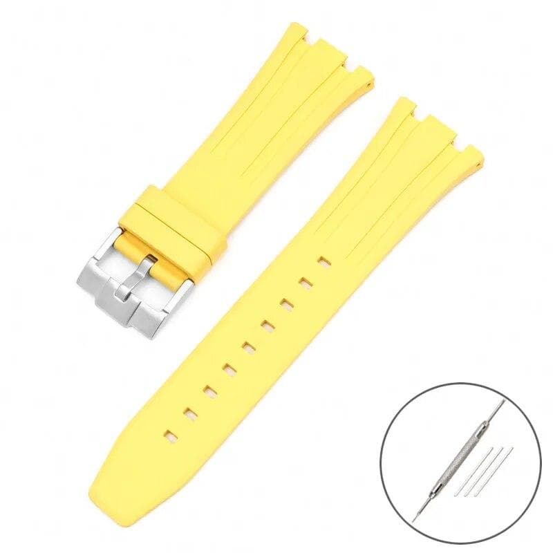 Fluoro Rubber Strap for Audemars Piguet Royal Oak 15400 15500 26331 Butterfly Buckle Men Soft FKM Replace Watch Band for AP 26mm 26mm