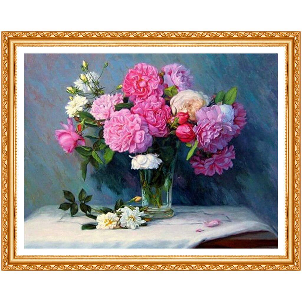 NEW DIY Table Powder Vase 5D Home Decor Diamond Embroidery Cross Stitch Crafts Diamond Full Round 20X30CM