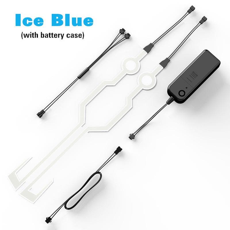 Cycling Motorcycle Helmet LED Cold Light Self-adhesive Reflective Luminous Sticker Strip Modified Waterproof Decoration light blue