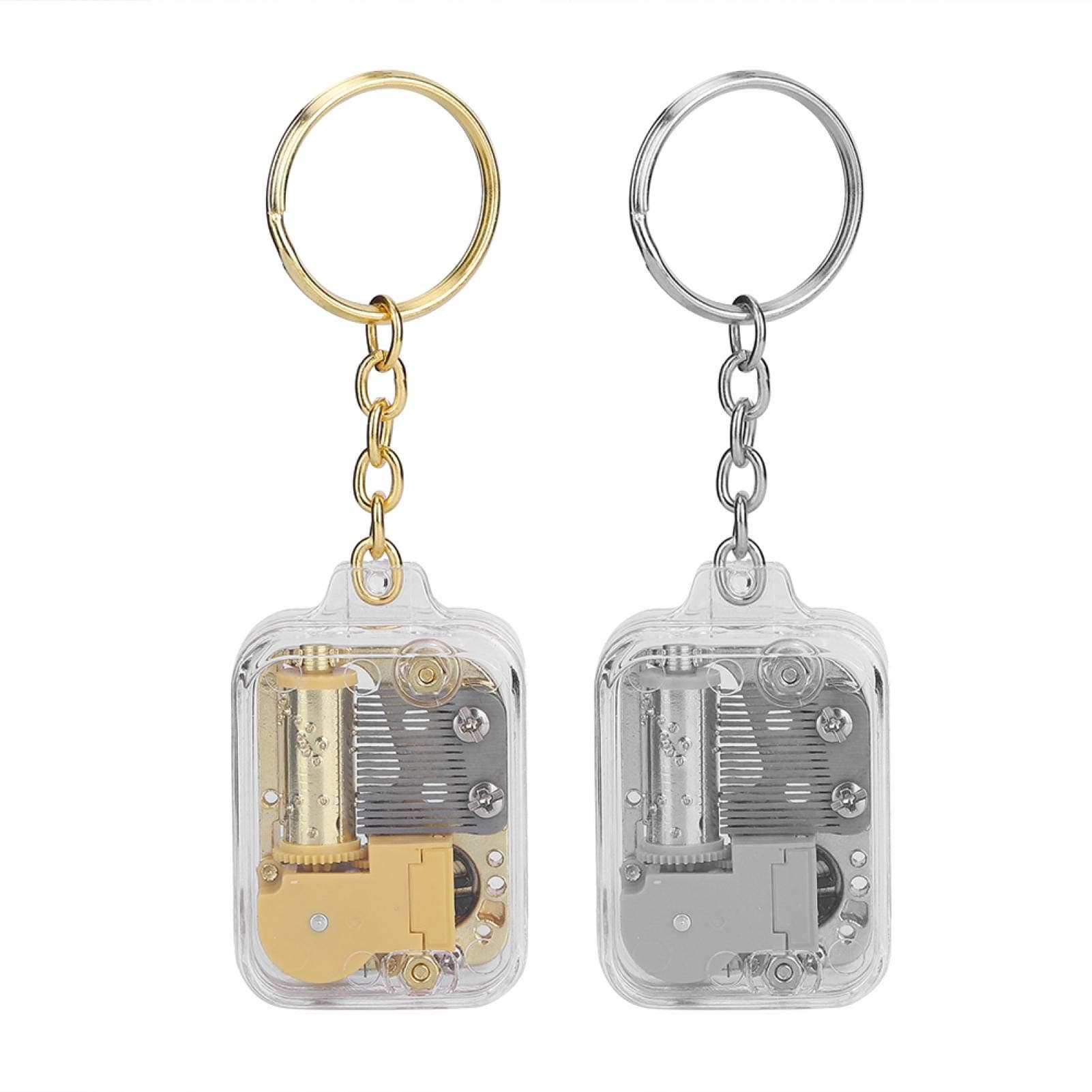 Garsent Mini Music Box Delicate Small Pendant Keychain Easy to Holiday Gift for Girls Keychain, Carry, gold