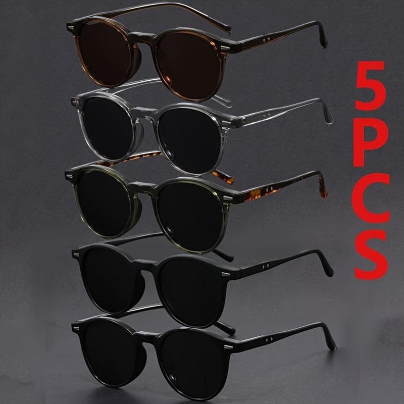 5 Sets American Style Round Small Frame Trendy Glasses for Men Women Music Festivals Fashion Accessories