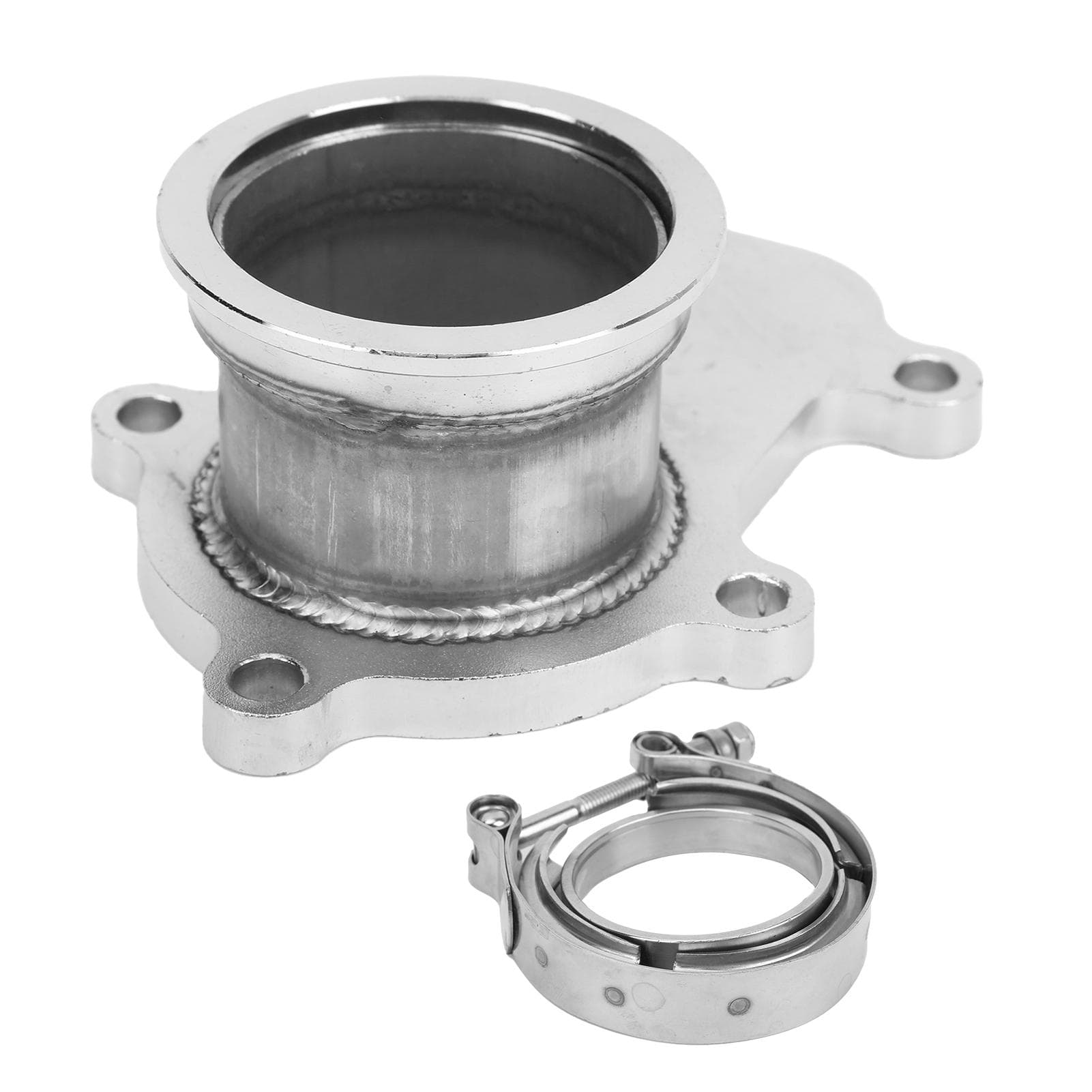 Car 5 Bolts to V Band Turbo Flange Adapter Set Replacement for Cummins Holset WH1C HX35 HX35W HX40