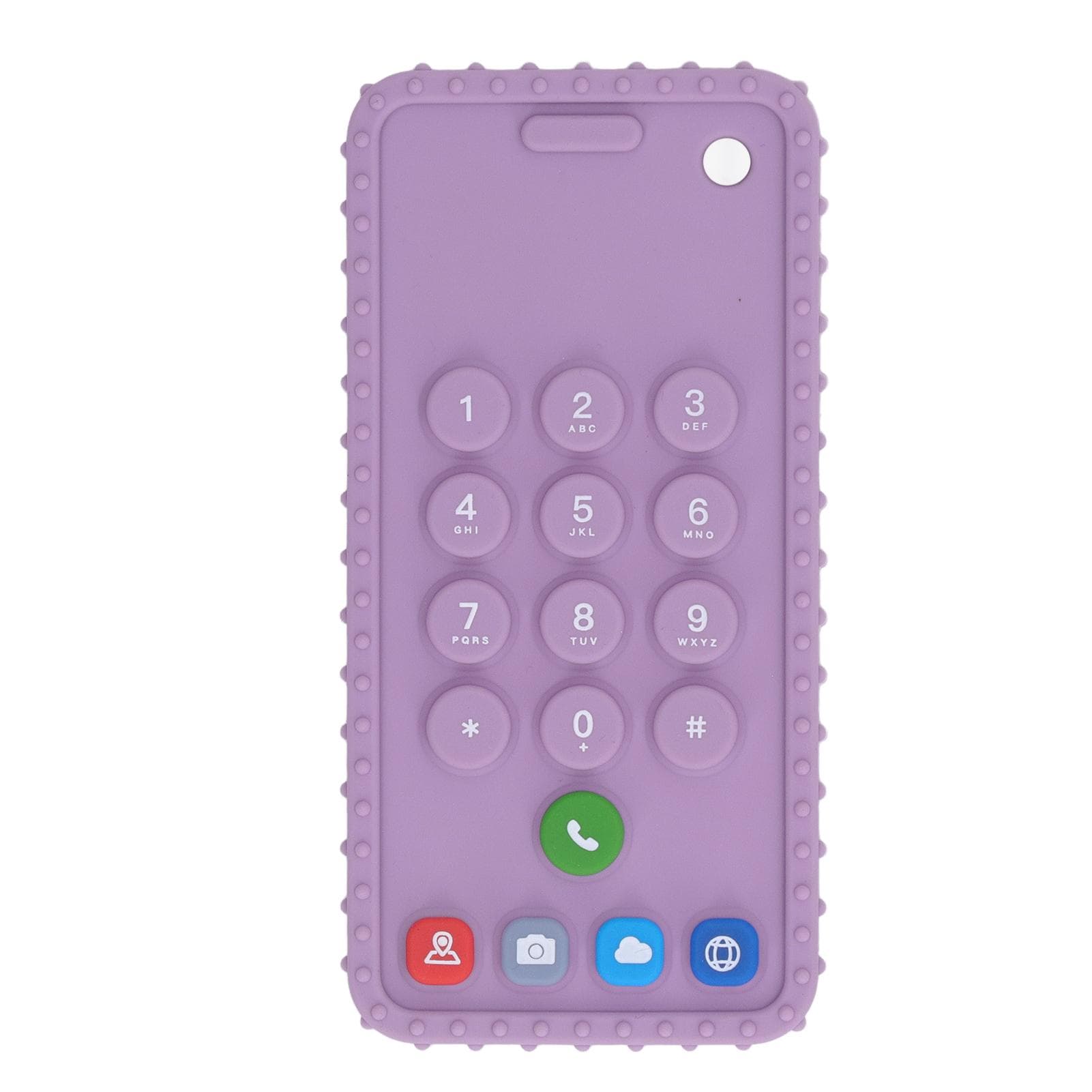 Funny Simulated Phone Shaped Teether Chew Sensory Toy Baby Soft Silicone Bright Color Teether Toy purple